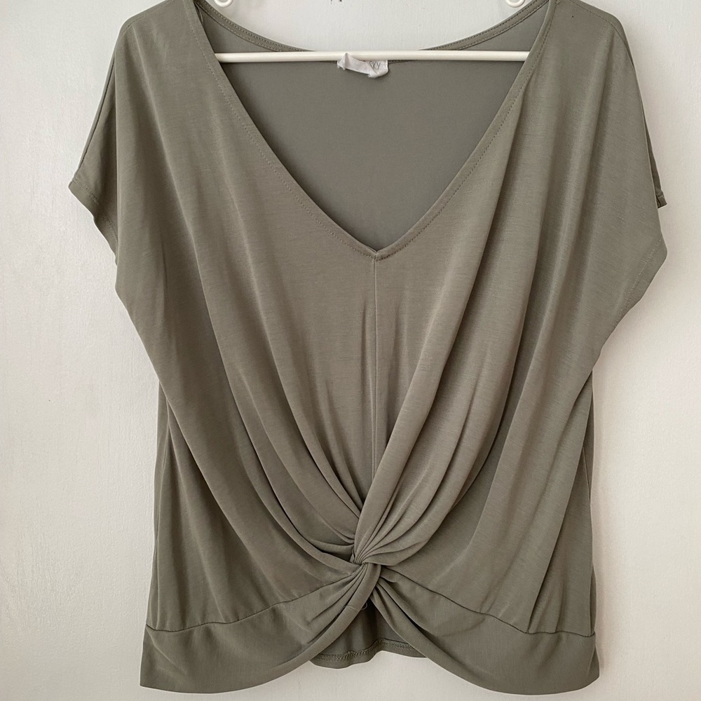 Olive Green Front Twist Top